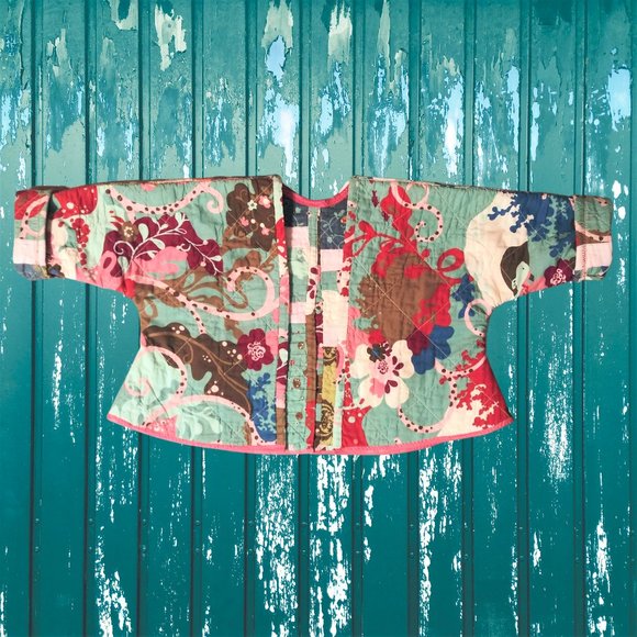 Vintage Handmade Toddler Quilted Jacket. Reversible Girls  Quilted Jacket - Picture 7 of 9